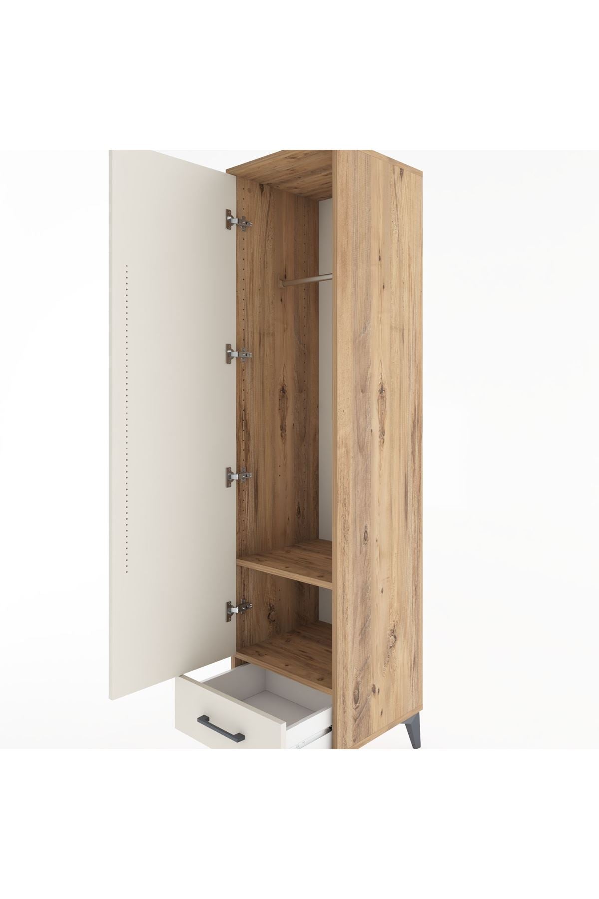 Hyperion Dolap 2 Raflı Tek Çekmeceli Tek Askılı 44x44x182 - S55M030V7B