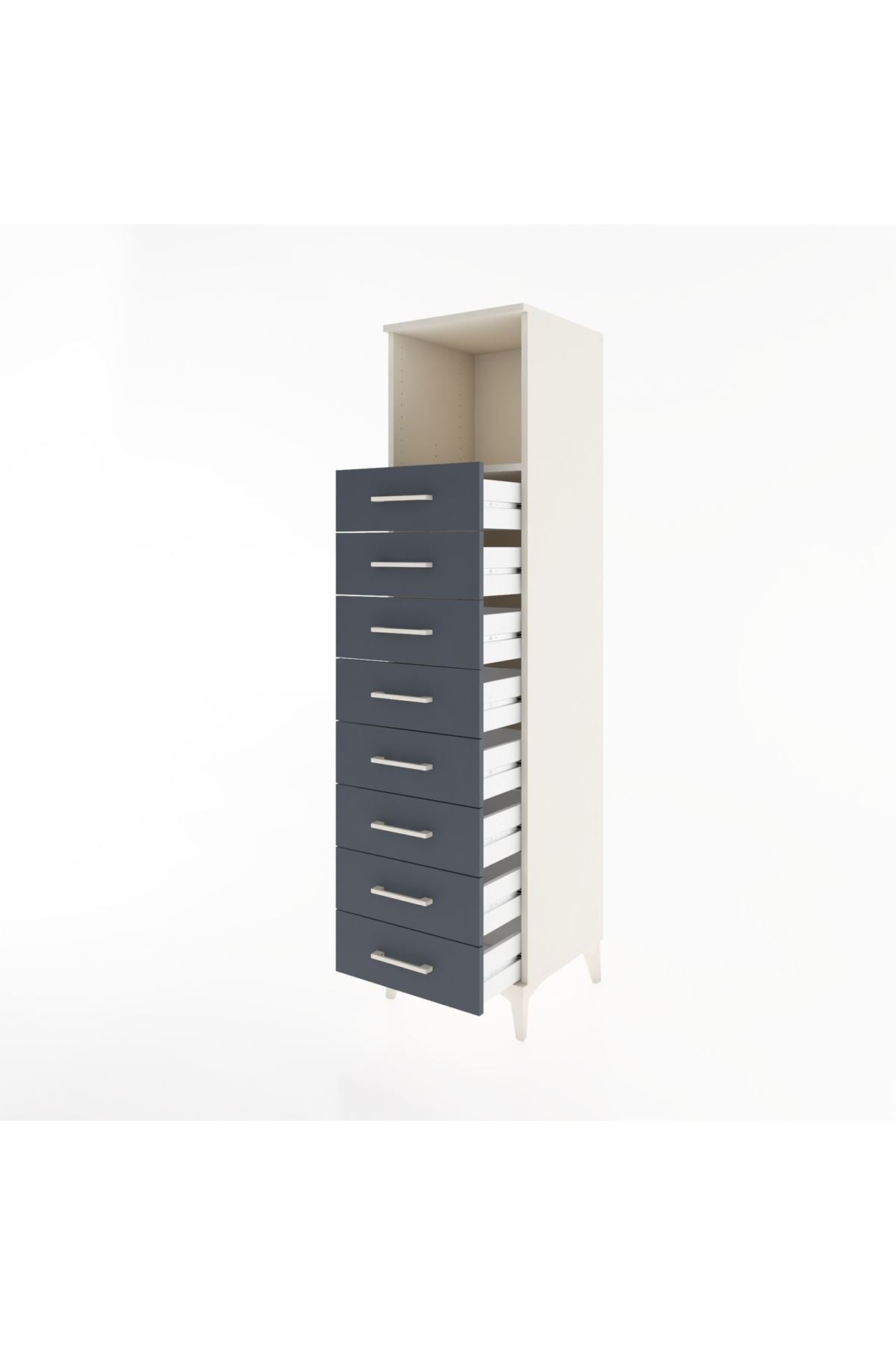 Hyperion Dolap Tek Raflı 8 Çekmeceli 44x44x182 - S55M032V2B