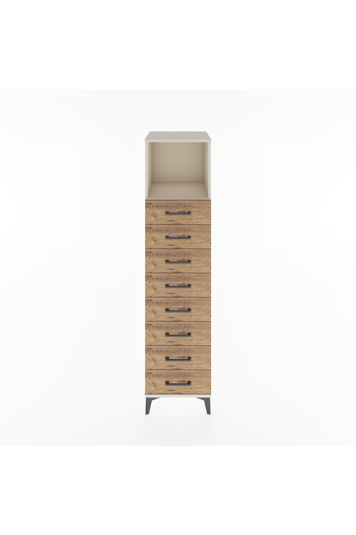 Hyperion Dolap Tek Raflı 8 Çekmeceli 44x44x182 - S55M032V3B