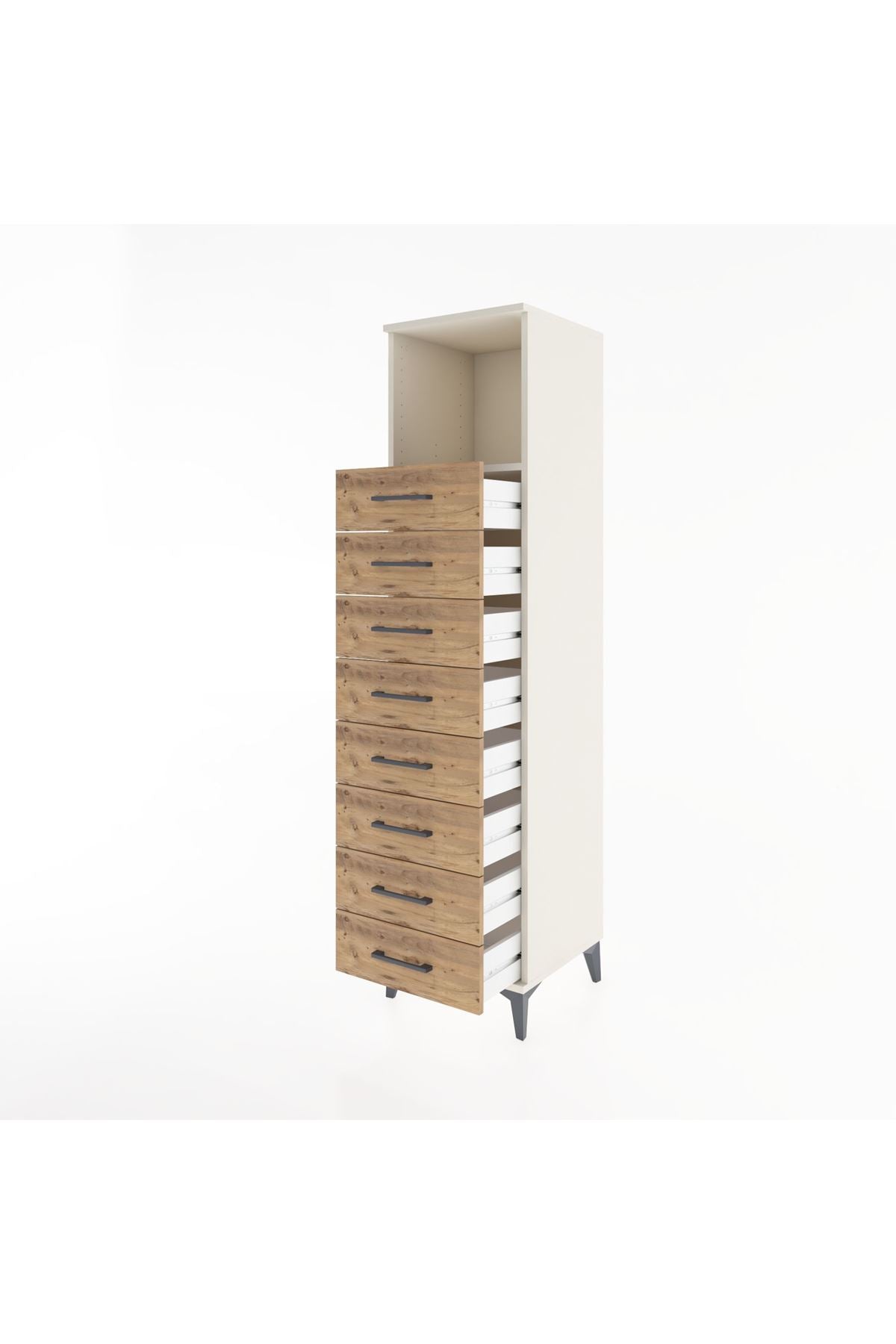 Hyperion Dolap Tek Raflı 8 Çekmeceli 44x44x182 - S55M032V3B