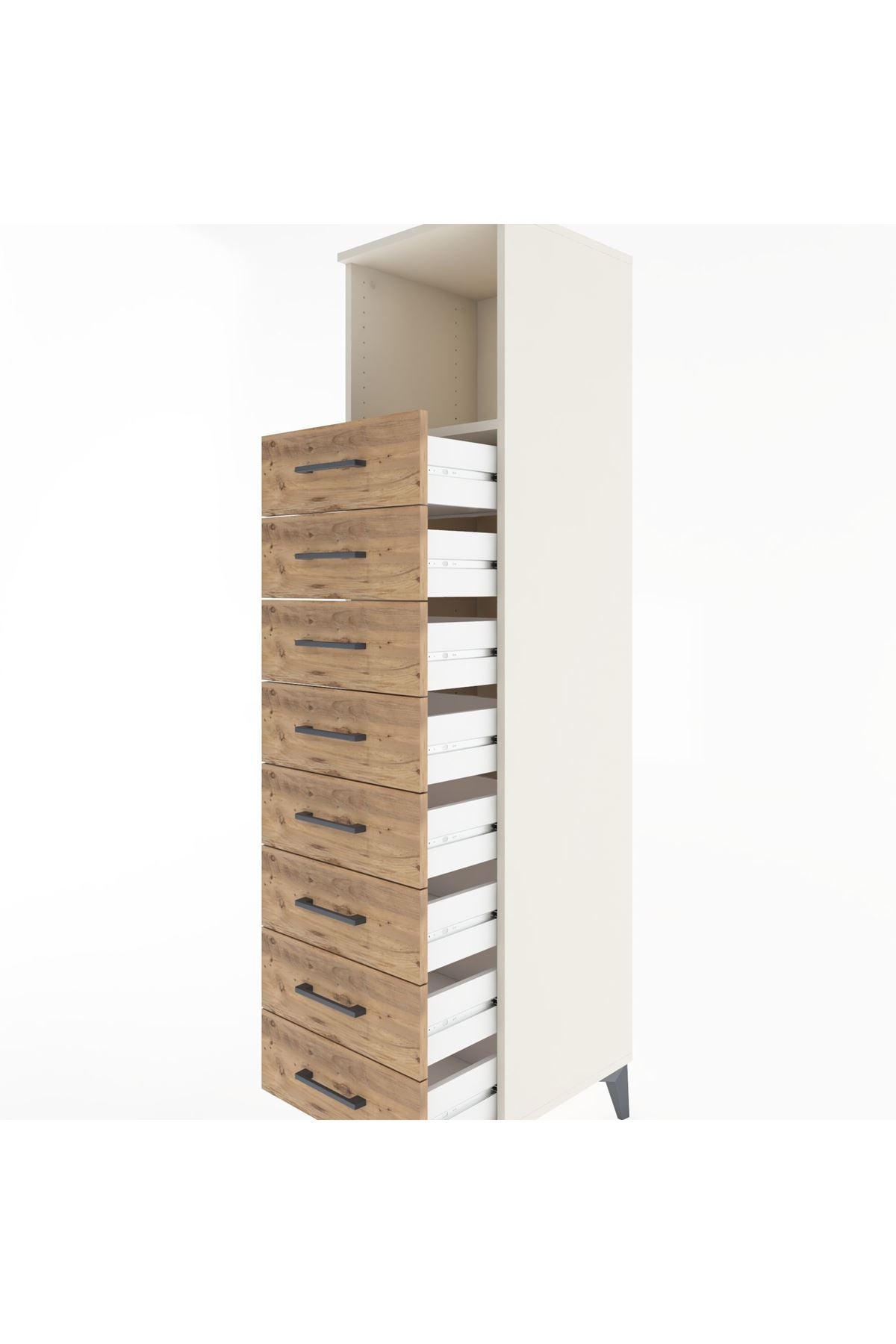 Hyperion Dolap Tek Raflı 8 Çekmeceli 44x44x182 - S55M032V3B