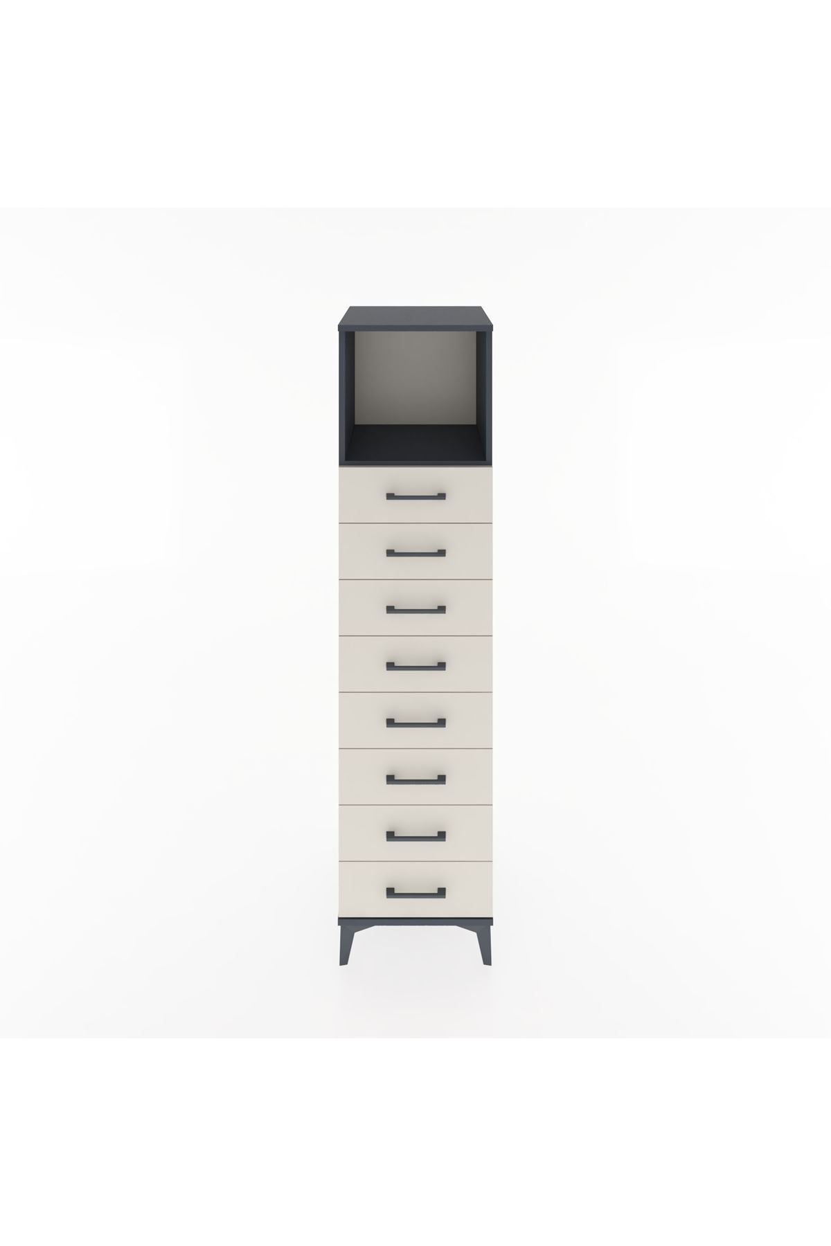 Hyperion Dolap Tek Raflı 8 Çekmeceli 44x44x182 - S55M032V4B