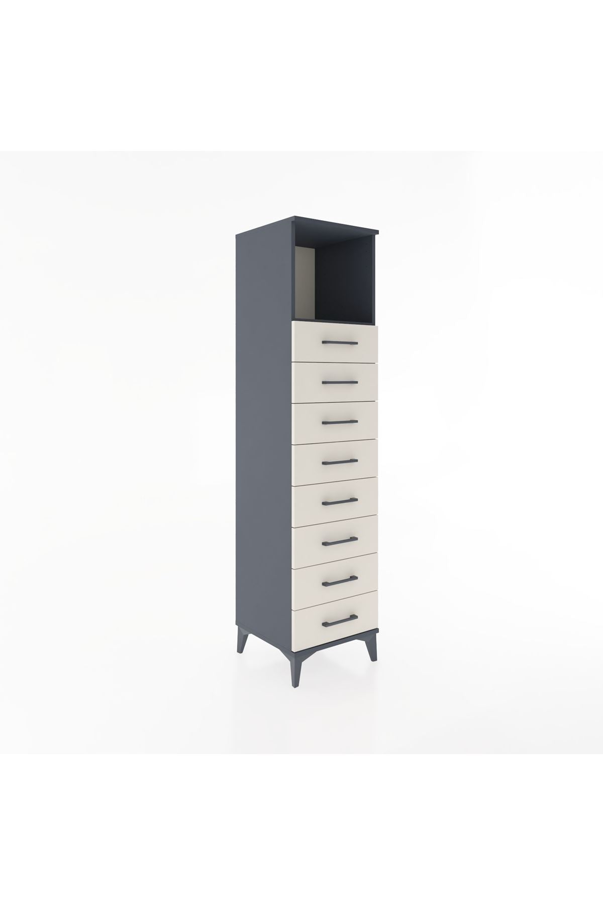 Hyperion Dolap Tek Raflı 8 Çekmeceli 44x44x182 - S55M032V4B