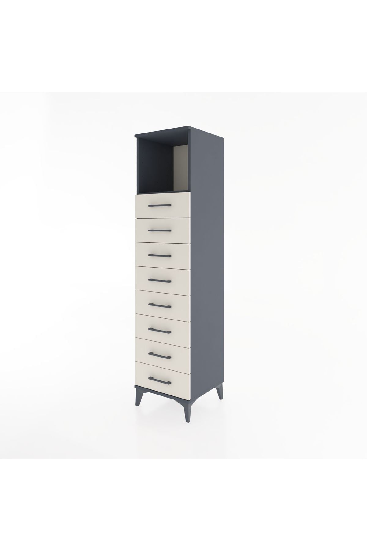 Hyperion Dolap Tek Raflı 8 Çekmeceli 44x44x182 - S55M032V4B