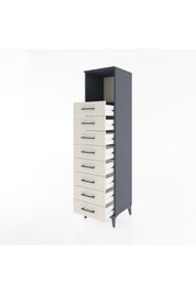 Hyperion Dolap Tek Raflı 8 Çekmeceli 44x44x182 - S55M032V4B