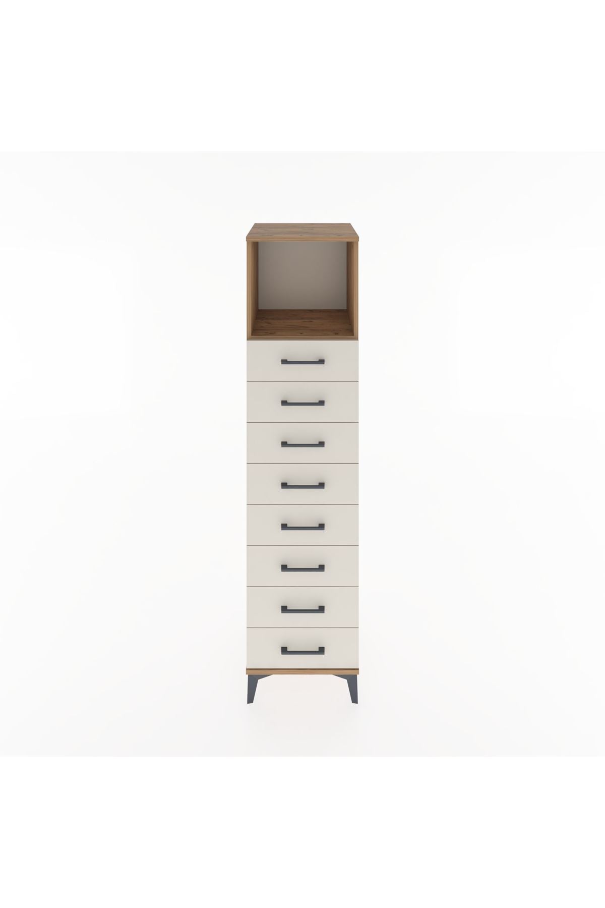 Hyperion Dolap Tek Raflı 8 Çekmeceli 44x44x182 - S55M032V7B