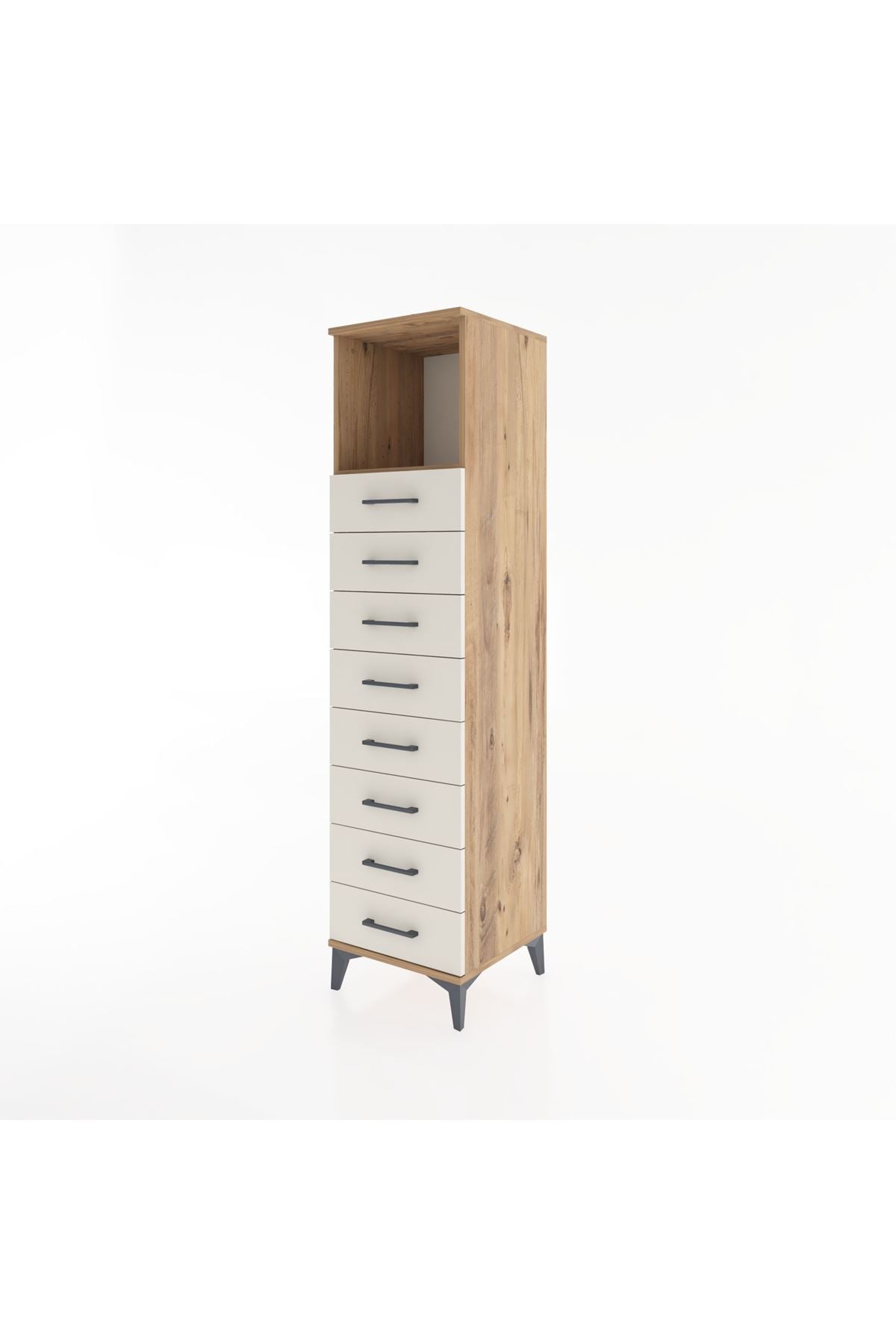 Hyperion Dolap Tek Raflı 8 Çekmeceli 44x44x182 - S55M032V7B