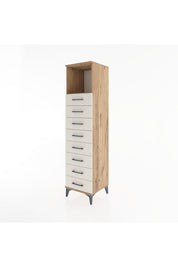 Hyperion Dolap Tek Raflı 8 Çekmeceli 44x44x182 - S55M032V7B