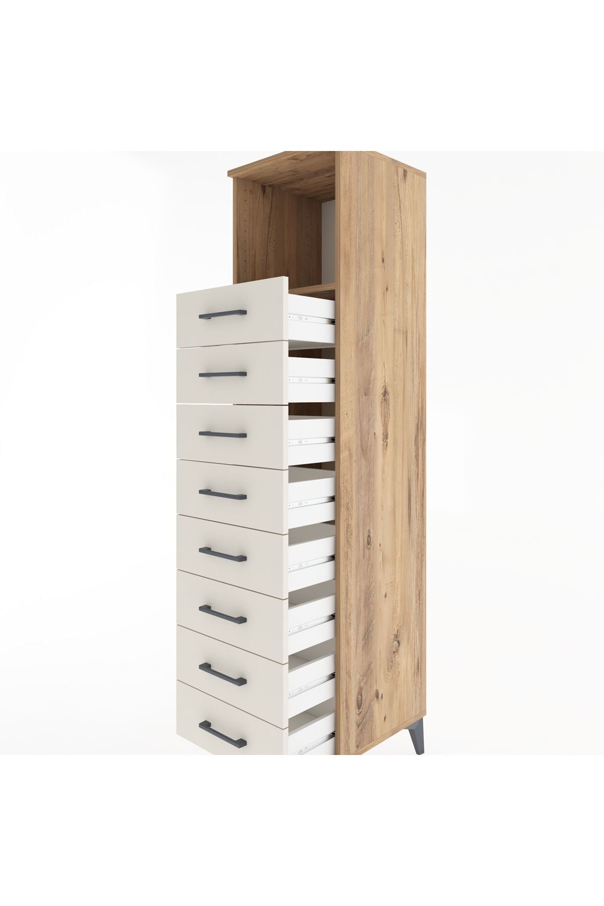 Hyperion Dolap Tek Raflı 8 Çekmeceli 44x44x182 - S55M032V7B