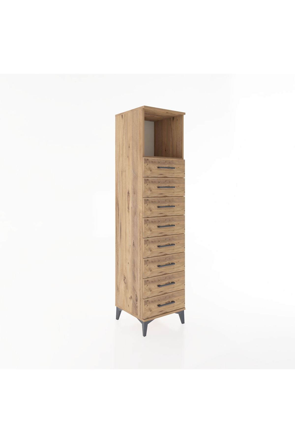 Hyperion Dolap Tek Raflı 8 Çekmeceli 44x44x182 - S55M032V9B