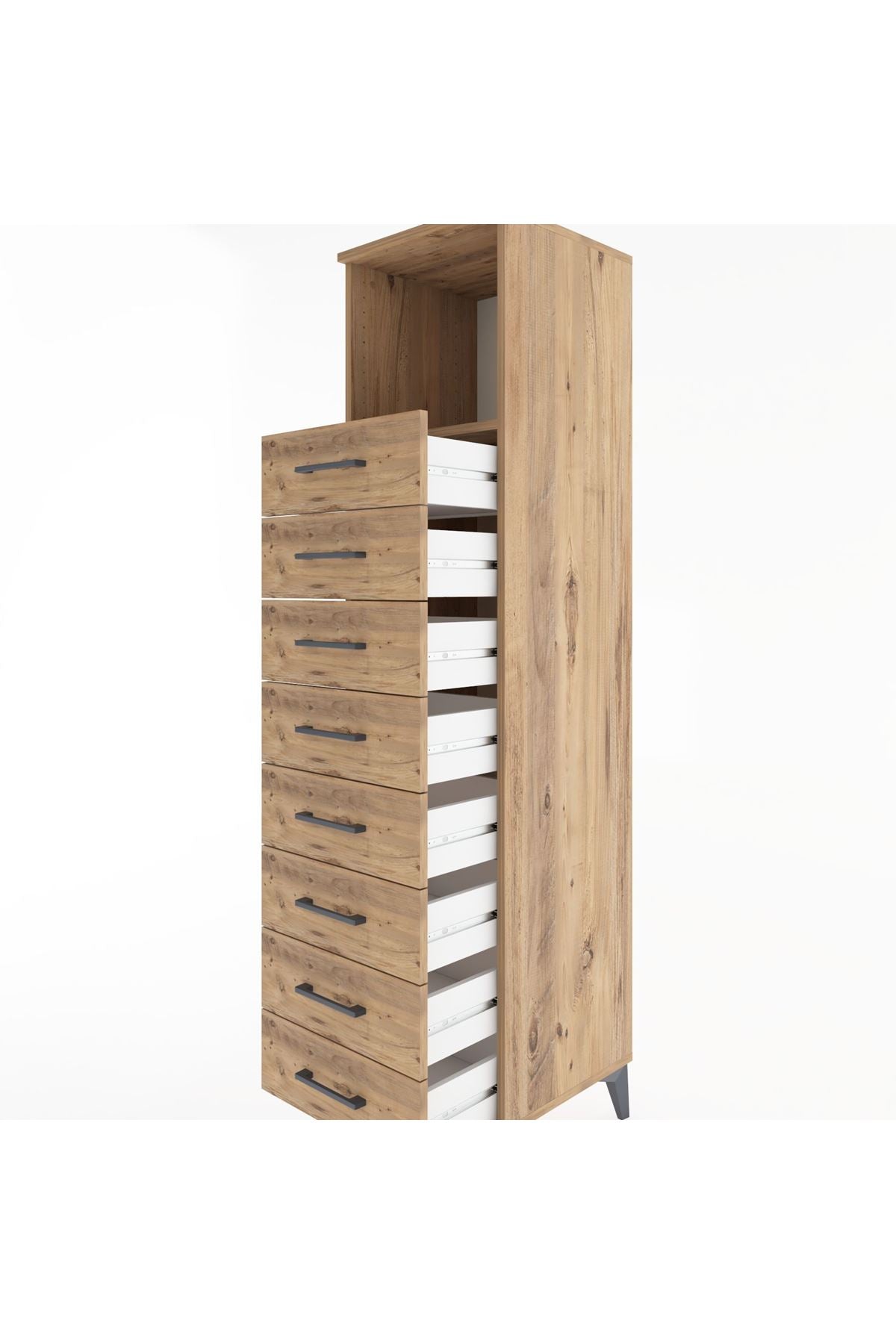 Hyperion Dolap Tek Raflı 8 Çekmeceli 44x44x182 - S55M032V9B