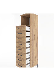 Hyperion Dolap Tek Raflı 8 Çekmeceli 44x44x182 - S55M032V9B