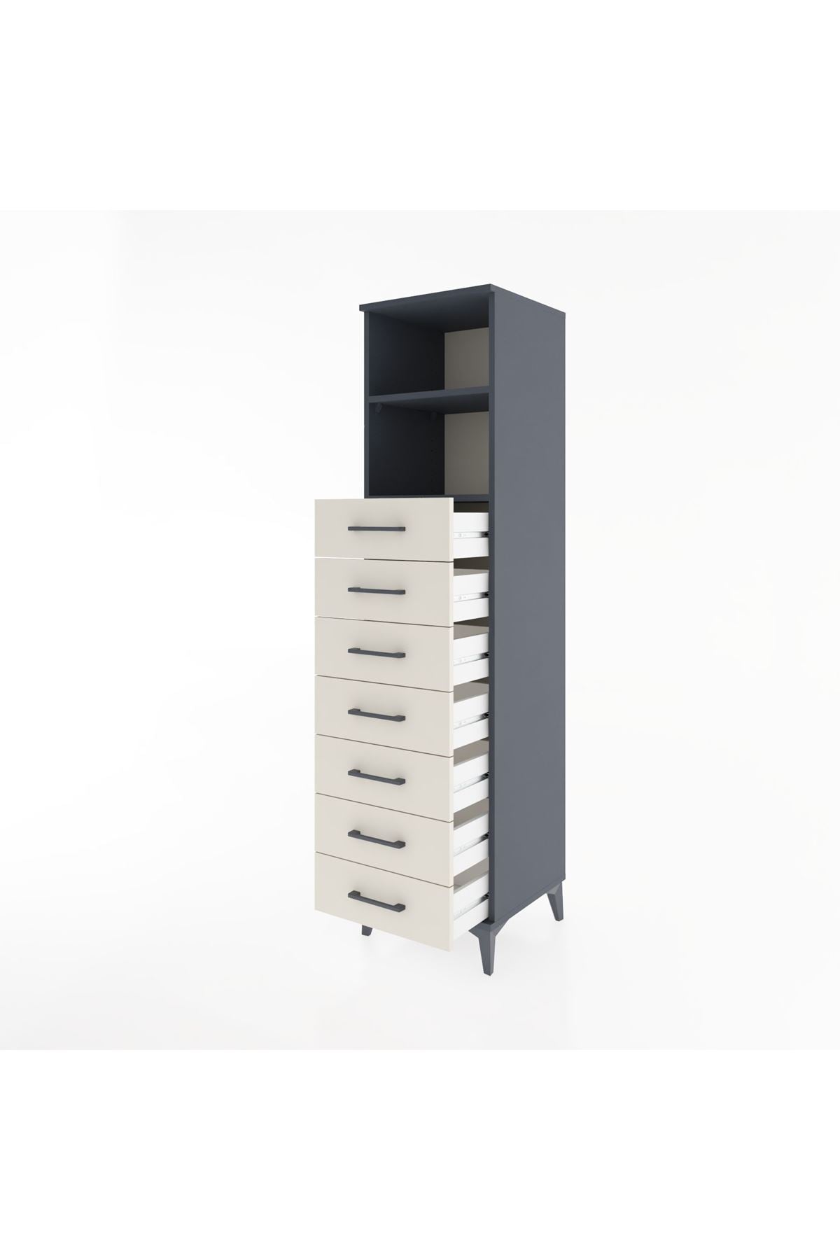 Hyperion Dolap 2 Raflı 7 Çekmeceli 44x44x182 - S55M033V4B