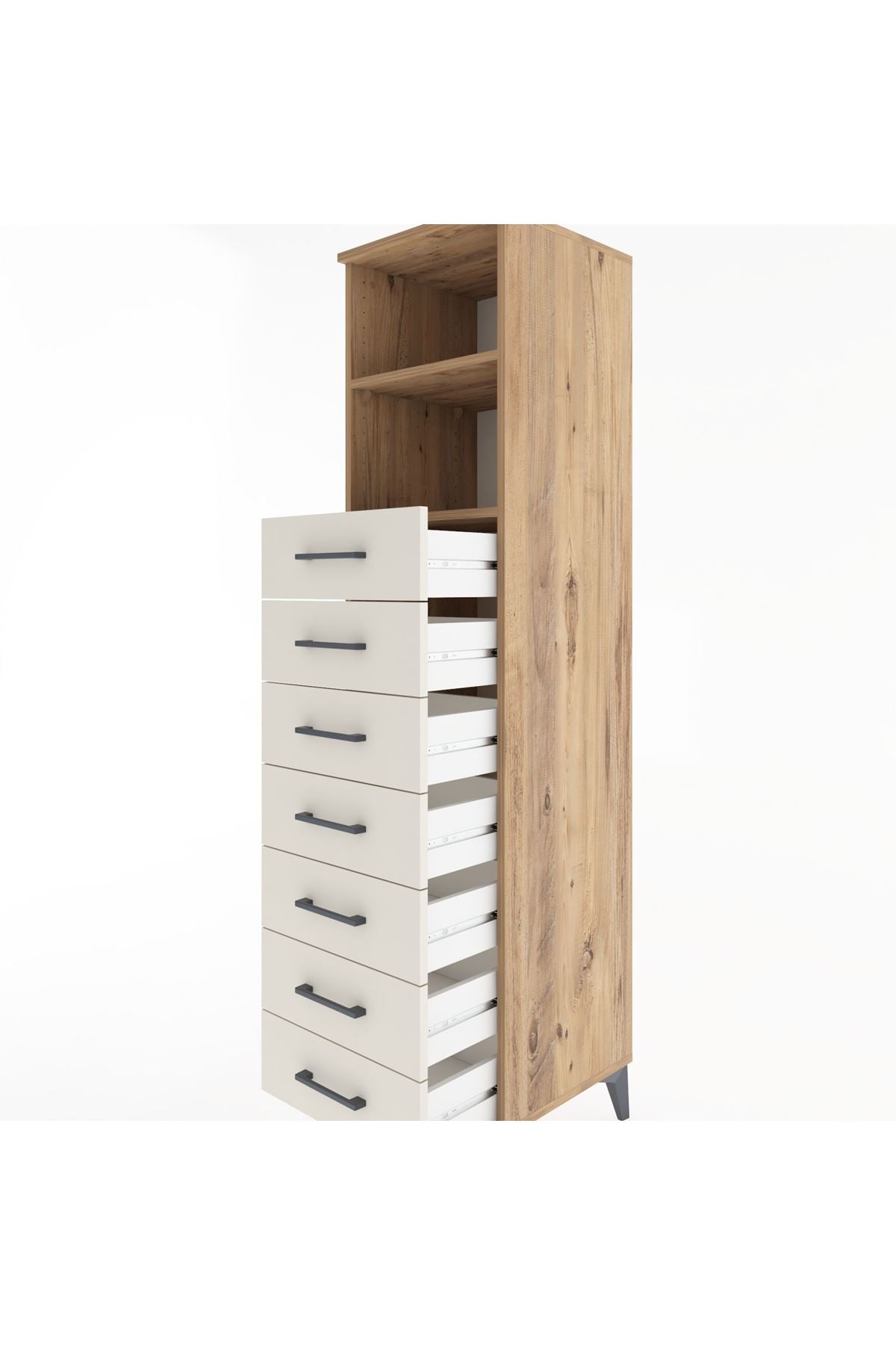 Hyperion Dolap 2 Raflı 7 Çekmeceli 44x44x182 - S55M033V7B