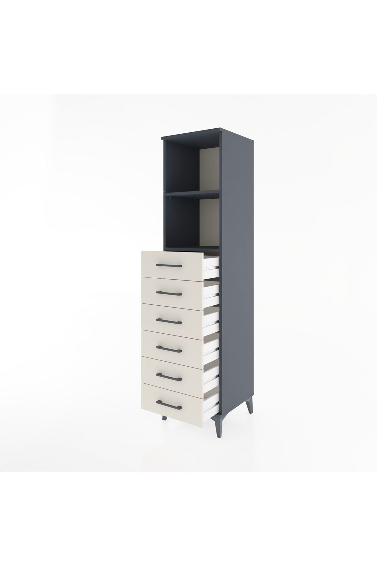 Hyperion Dolap 2 Raflı 6 Çekmeceli 44x44x182 - S55M034V4B