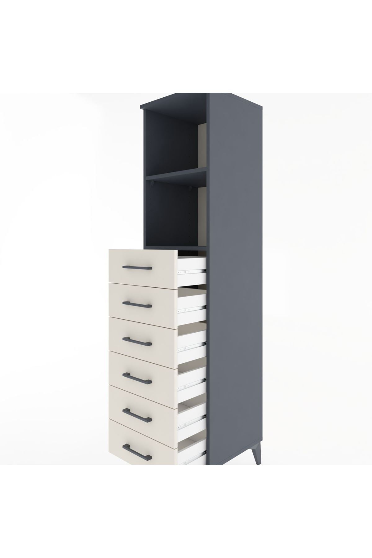 Hyperion Dolap 2 Raflı 6 Çekmeceli 44x44x182 - S55M034V4B