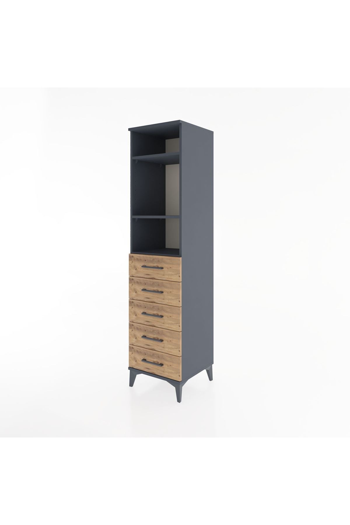 Hyperion Dolap 3 Raflı 5 Çekmeceli 44x44x182 - S55M035V6B