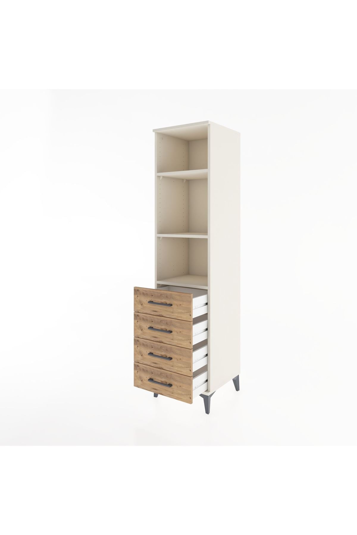 Hyperion Dolap 3 Raflı 4 Çekmeceli 44x44x182 - S55M036V3B