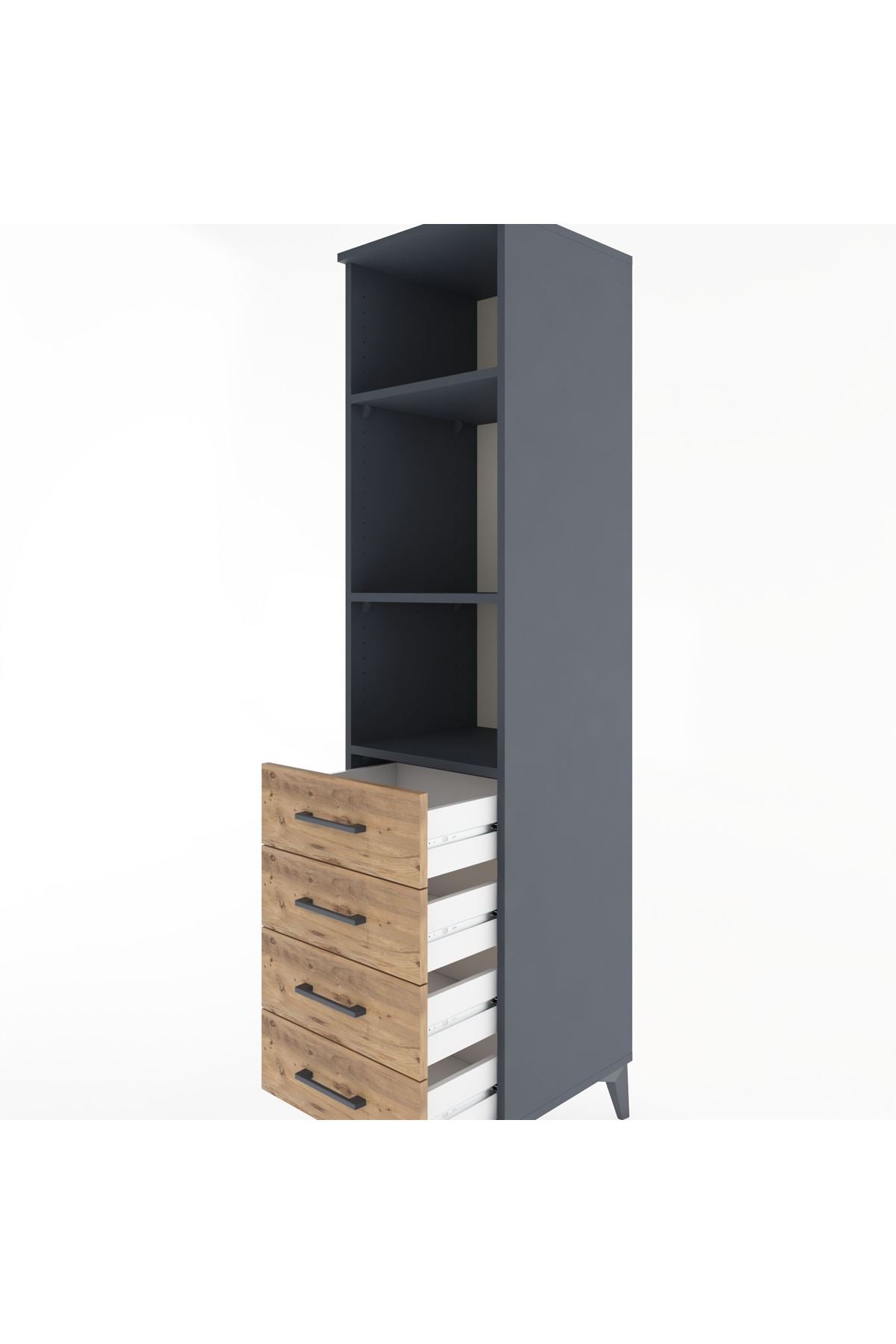 Hyperion Dolap 3 Raflı 4 Çekmeceli 44x44x182 - S55M036V6B