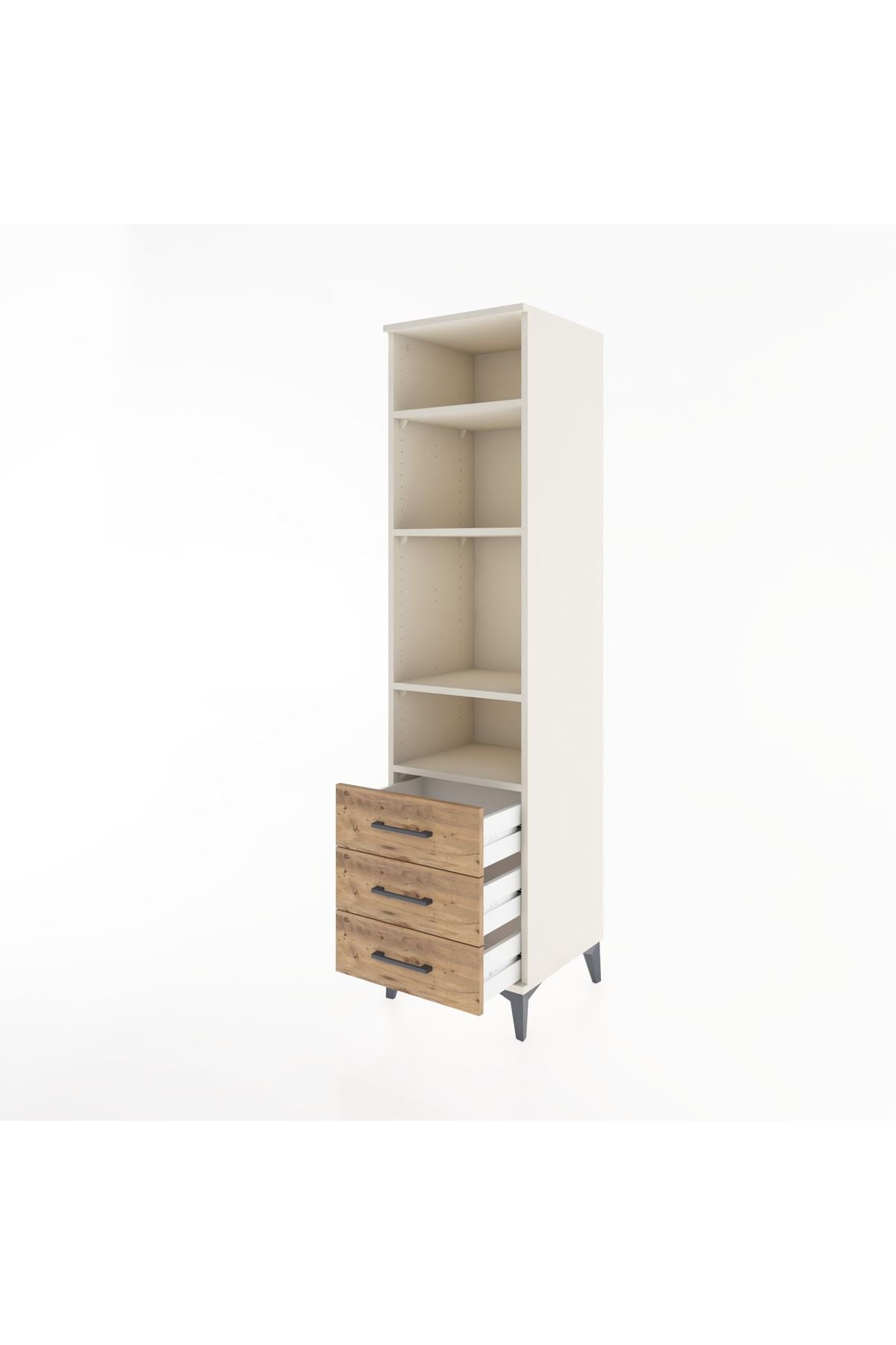 Hyperion Dolap 4 Raflı 3 Çekmeceli 44x44x182 - S55M037V3B