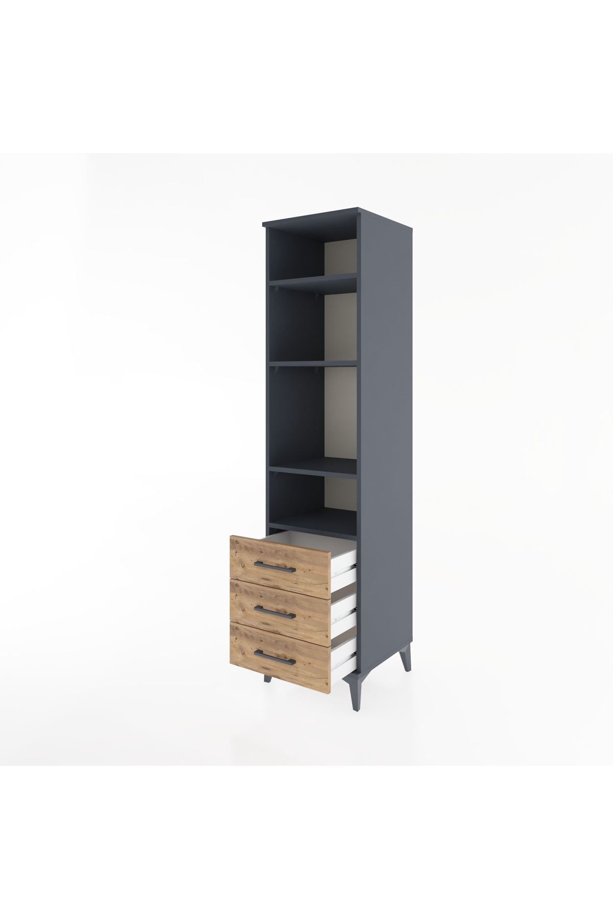 Hyperion Dolap 4 Raflı 3 Çekmeceli 44x44x182 - S55M037V6B