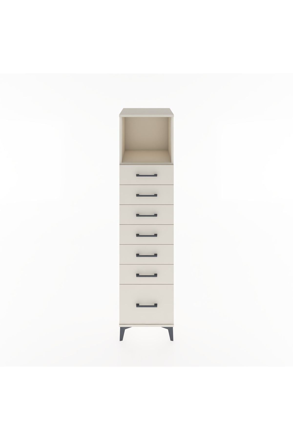 Hyperion Dolap Tek Raflı 7 Çekmeceli 44x44x182 - S55M038V1B