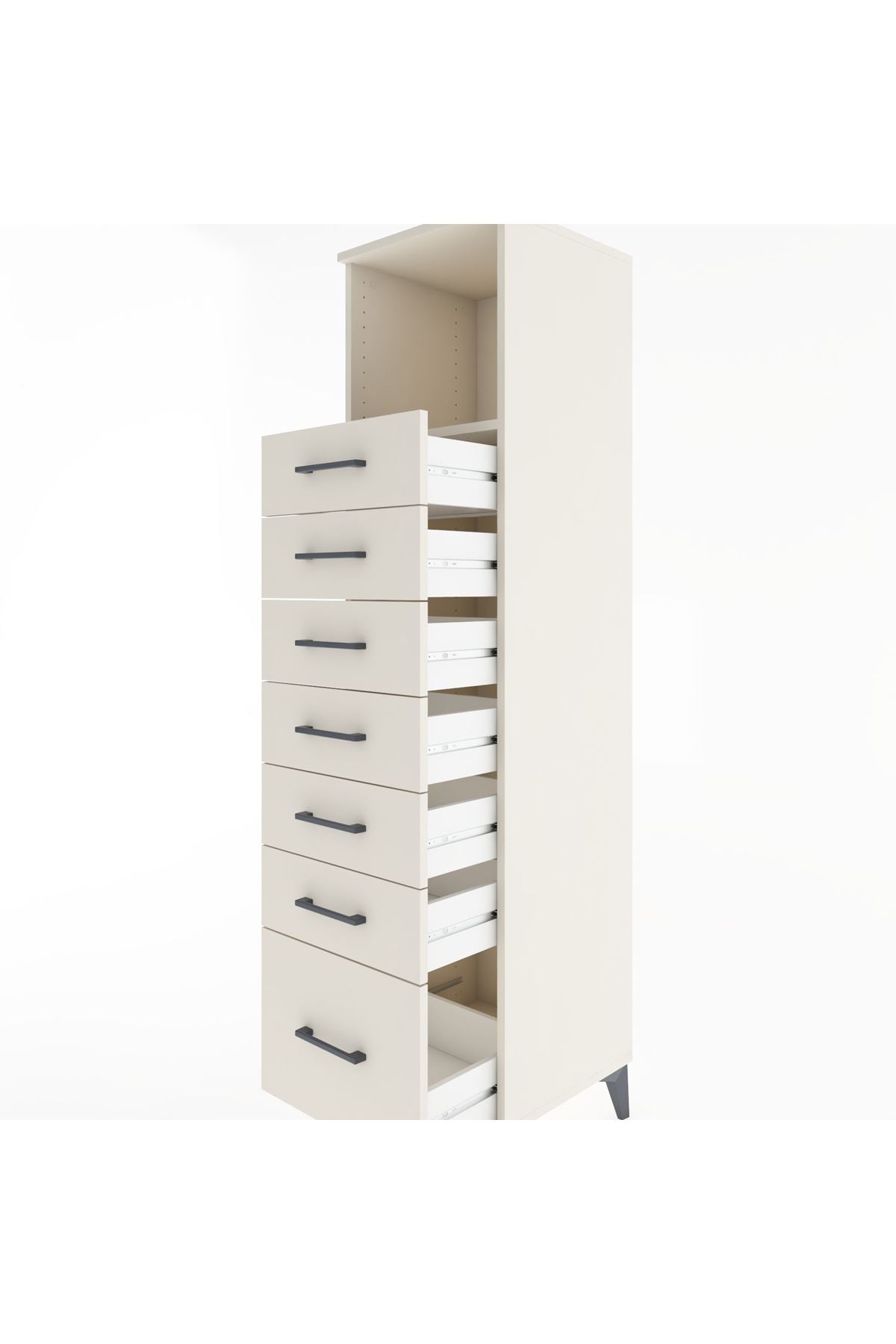 Hyperion Dolap Tek Raflı 7 Çekmeceli 44x44x182 - S55M038V1B