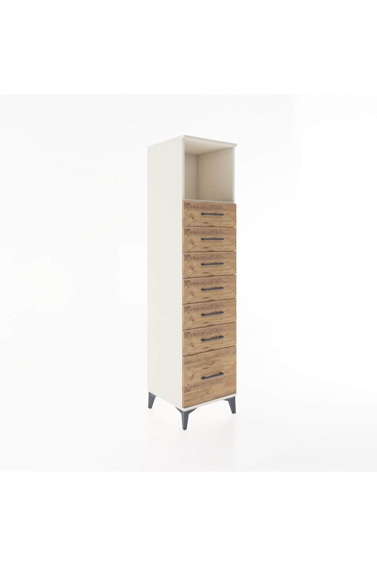 Hyperion Dolap Tek Raflı 7 Çekmeceli 44x44x182 - S55M038V3B