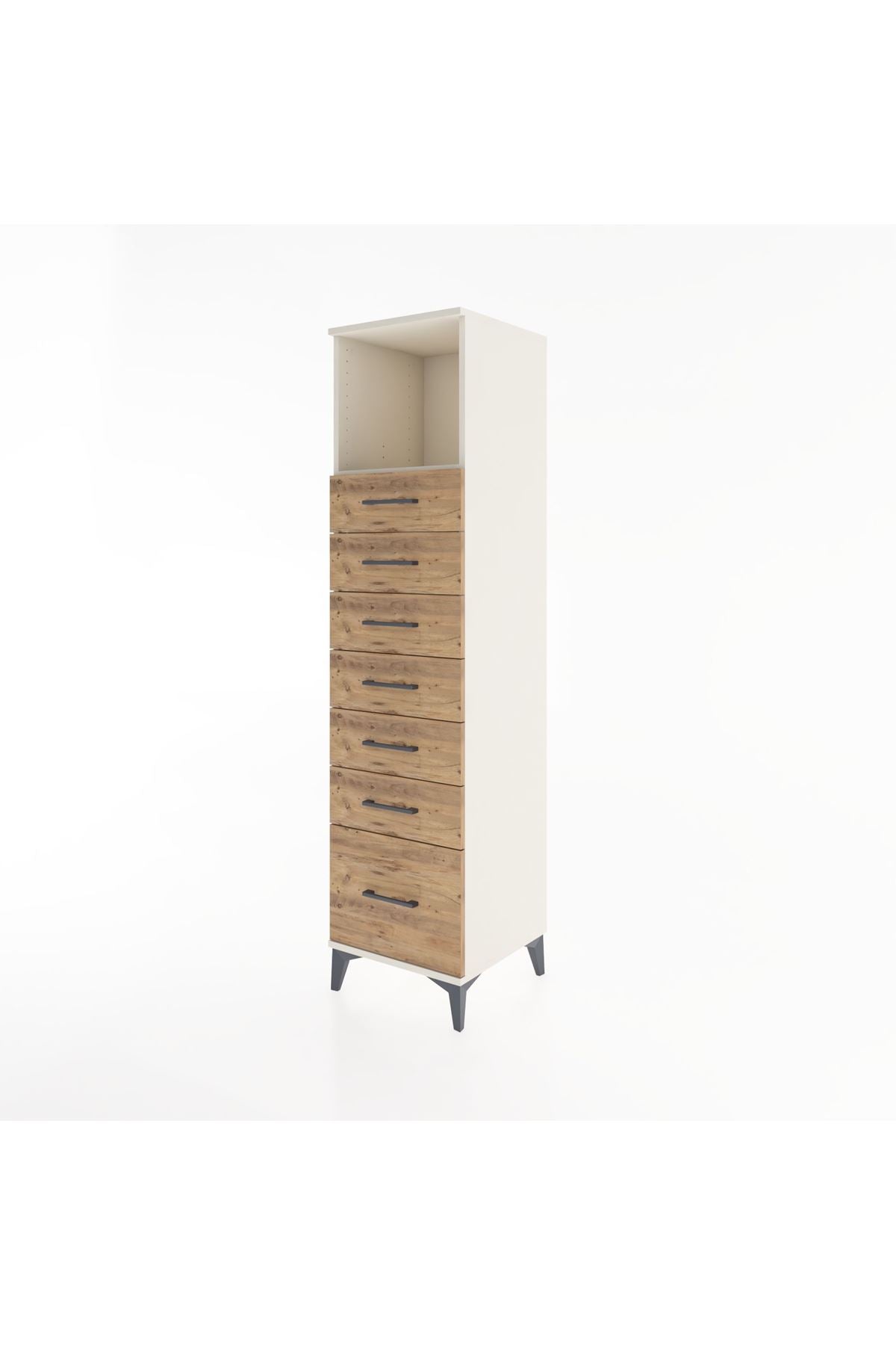 Hyperion Dolap Tek Raflı 7 Çekmeceli 44x44x182 - S55M038V3B