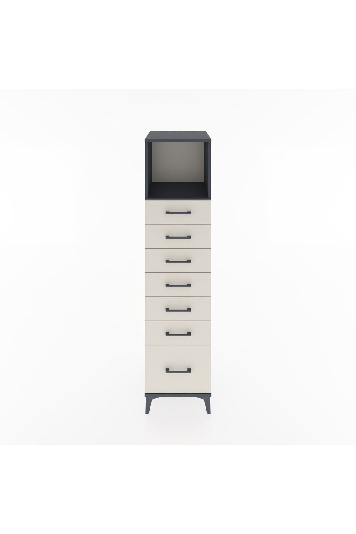 Hyperion Dolap Tek Raflı 7 Çekmeceli 44x44x182 - S55M038V4B