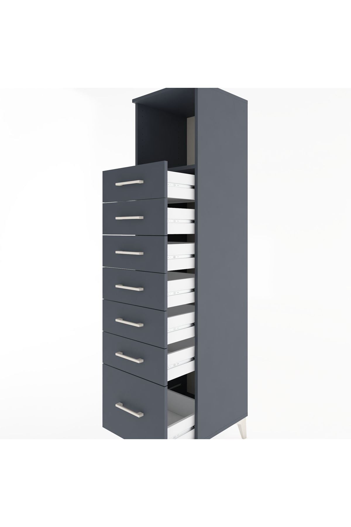 Hyperion Dolap Tek Raflı 7 Çekmeceli 44x44x182 - S55M038V5B