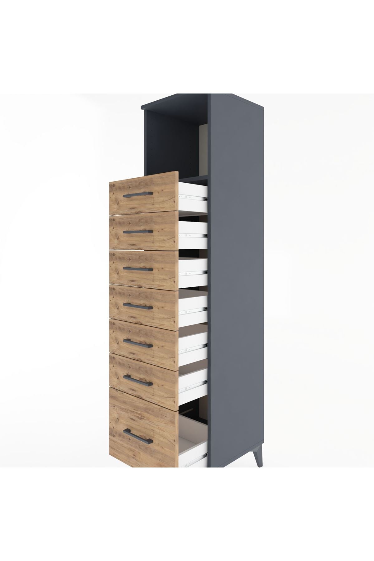 Hyperion Dolap Tek Raflı 7 Çekmeceli 44x44x182 - S55M038V6B