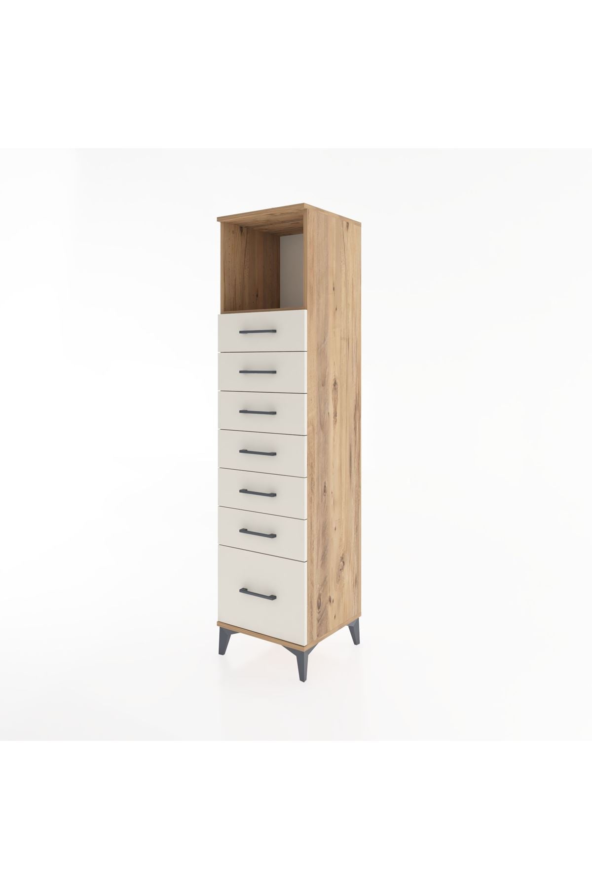Hyperion Dolap Tek Raflı 7 Çekmeceli 44x44x182 - S55M038V7B