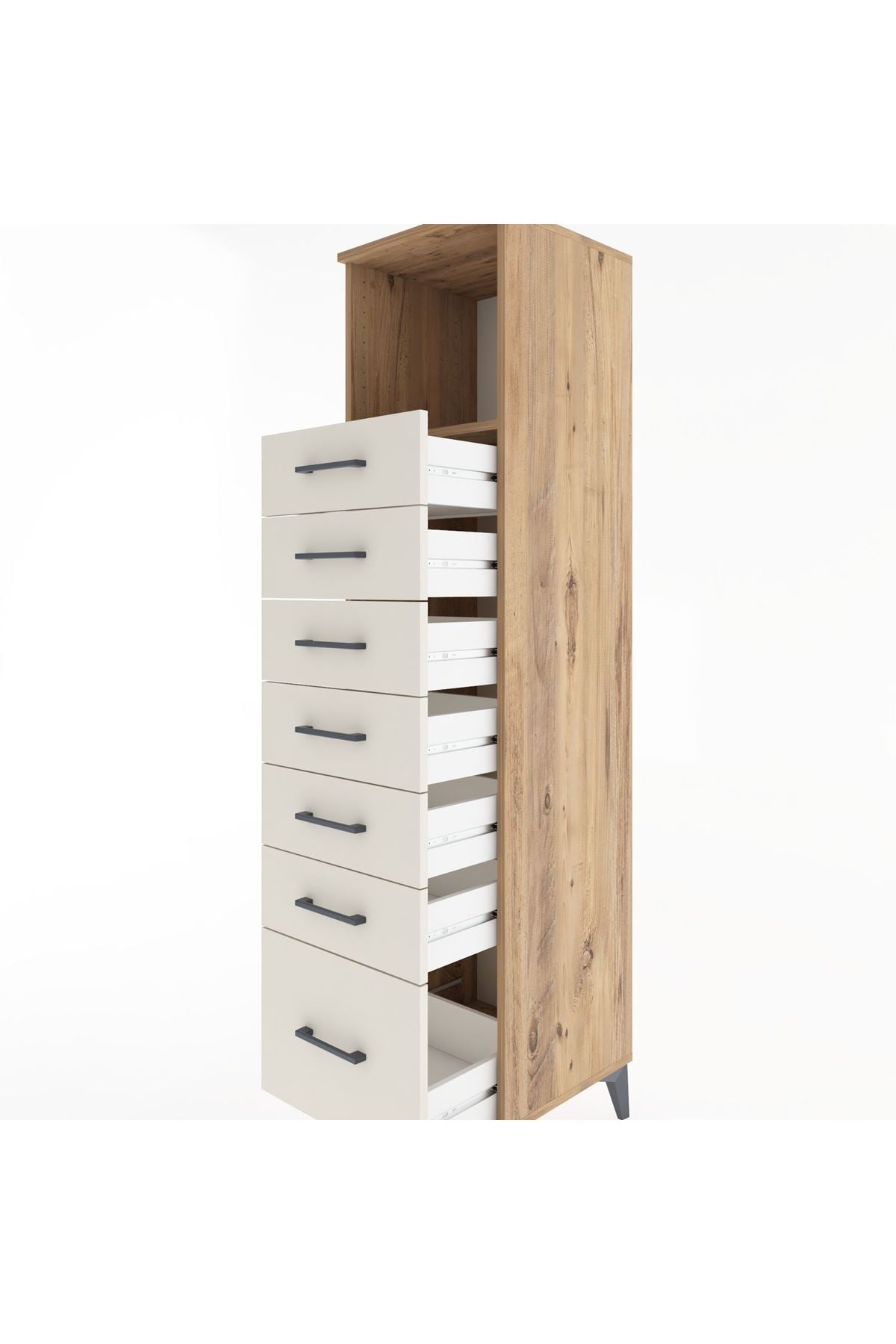 Hyperion Dolap Tek Raflı 7 Çekmeceli 44x44x182 - S55M038V7B