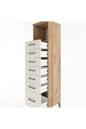 Hyperion Dolap Tek Raflı 7 Çekmeceli 44x44x182 - S55M038V7B