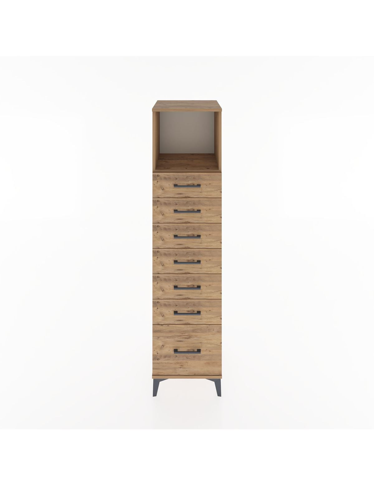 Hyperion Dolap Tek Raflı 7 Çekmeceli 44x44x182 - S55M038V9B
