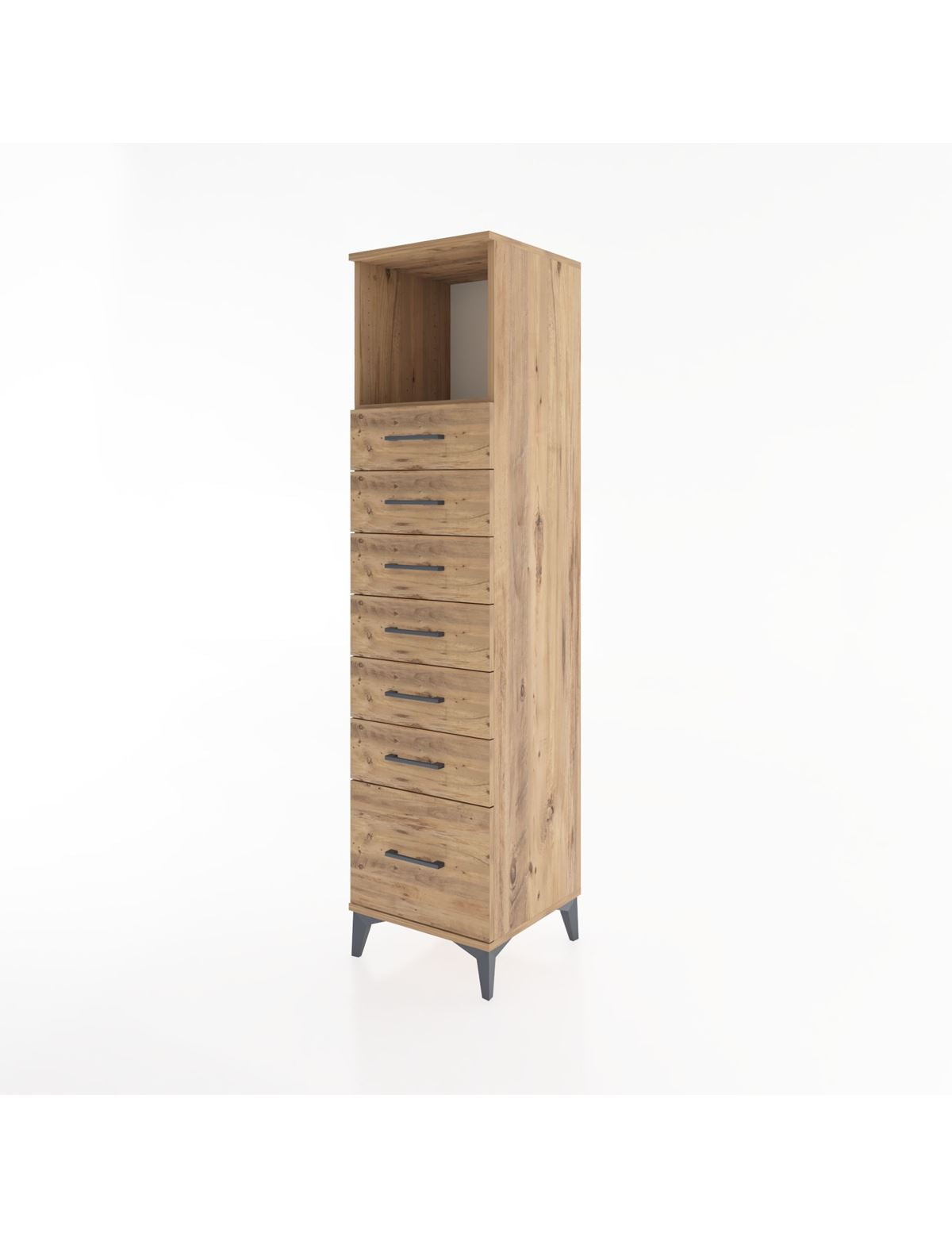 Hyperion Dolap Tek Raflı 7 Çekmeceli 44x44x182 - S55M038V9B