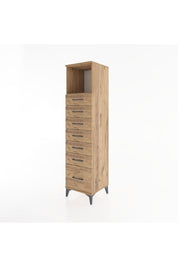 Hyperion Dolap Tek Raflı 7 Çekmeceli 44x44x182 - S55M038V9B