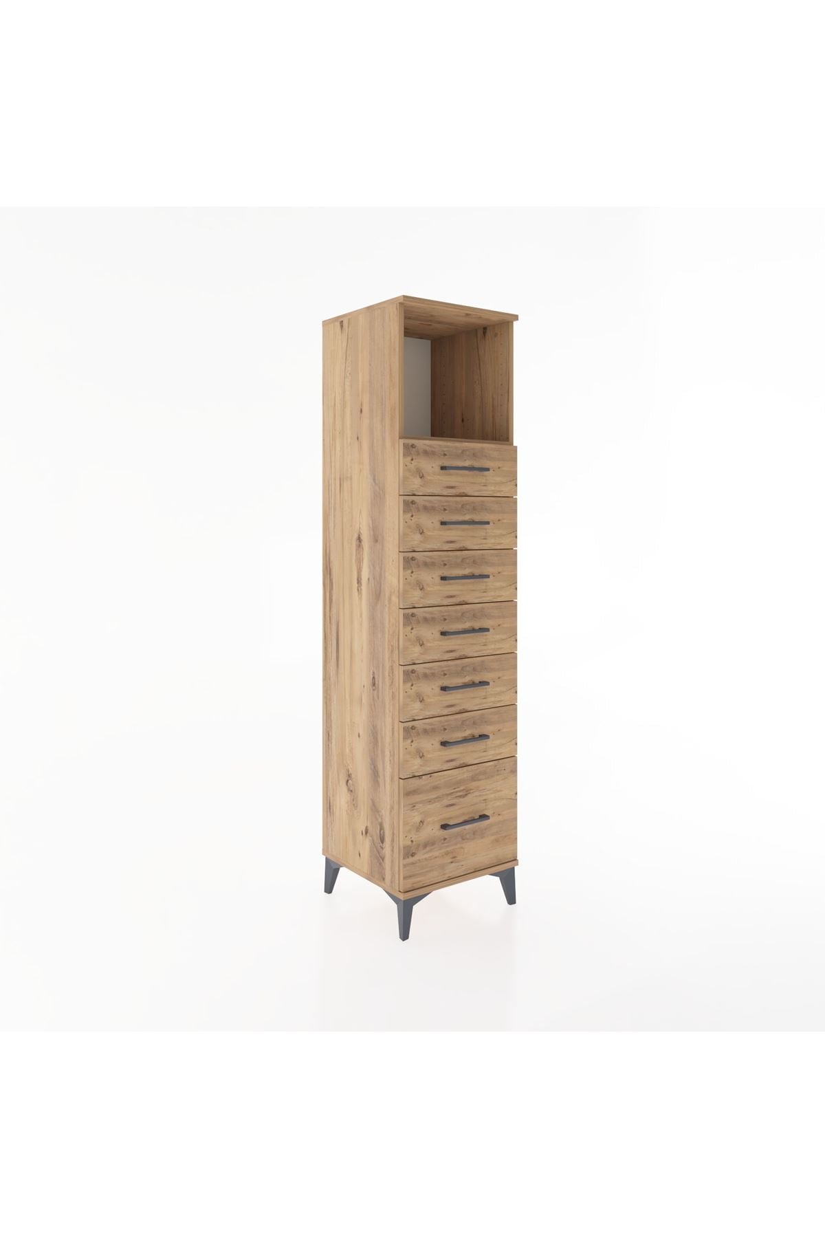 Hyperion Dolap Tek Raflı 7 Çekmeceli 44x44x182 - S55M038V9B