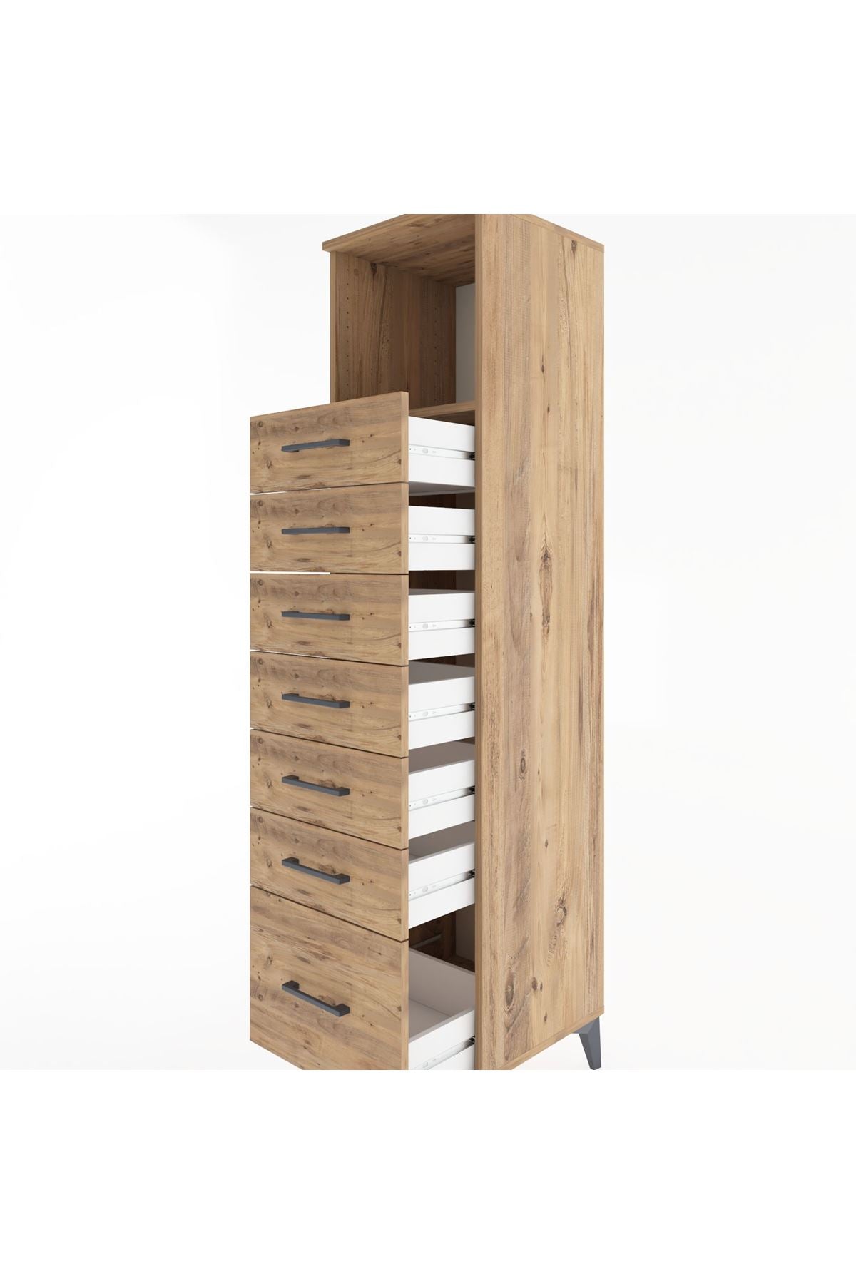 Hyperion Dolap Tek Raflı 7 Çekmeceli 44x44x182 - S55M038V9B