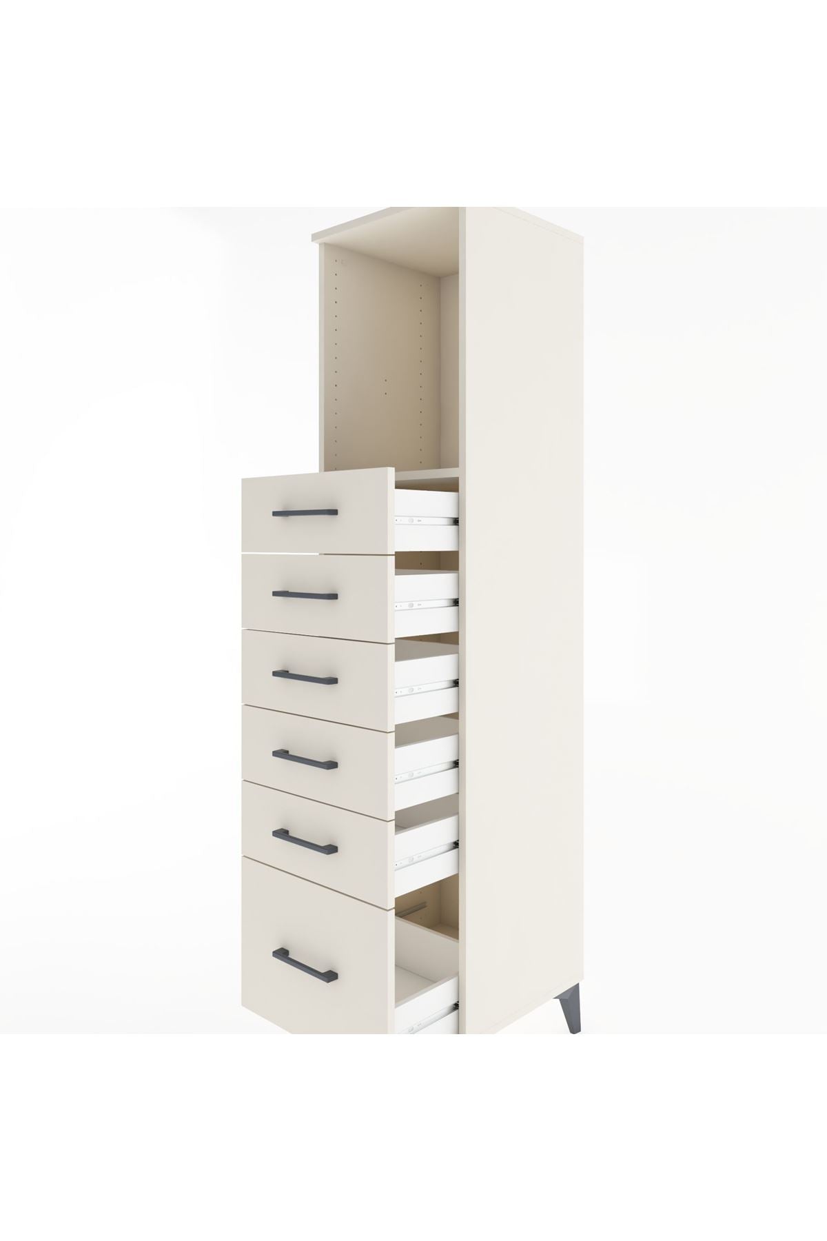 Hyperion Dolap Tek Raflı 6 Çekmeceli 44x44x182 - S55M039V1B