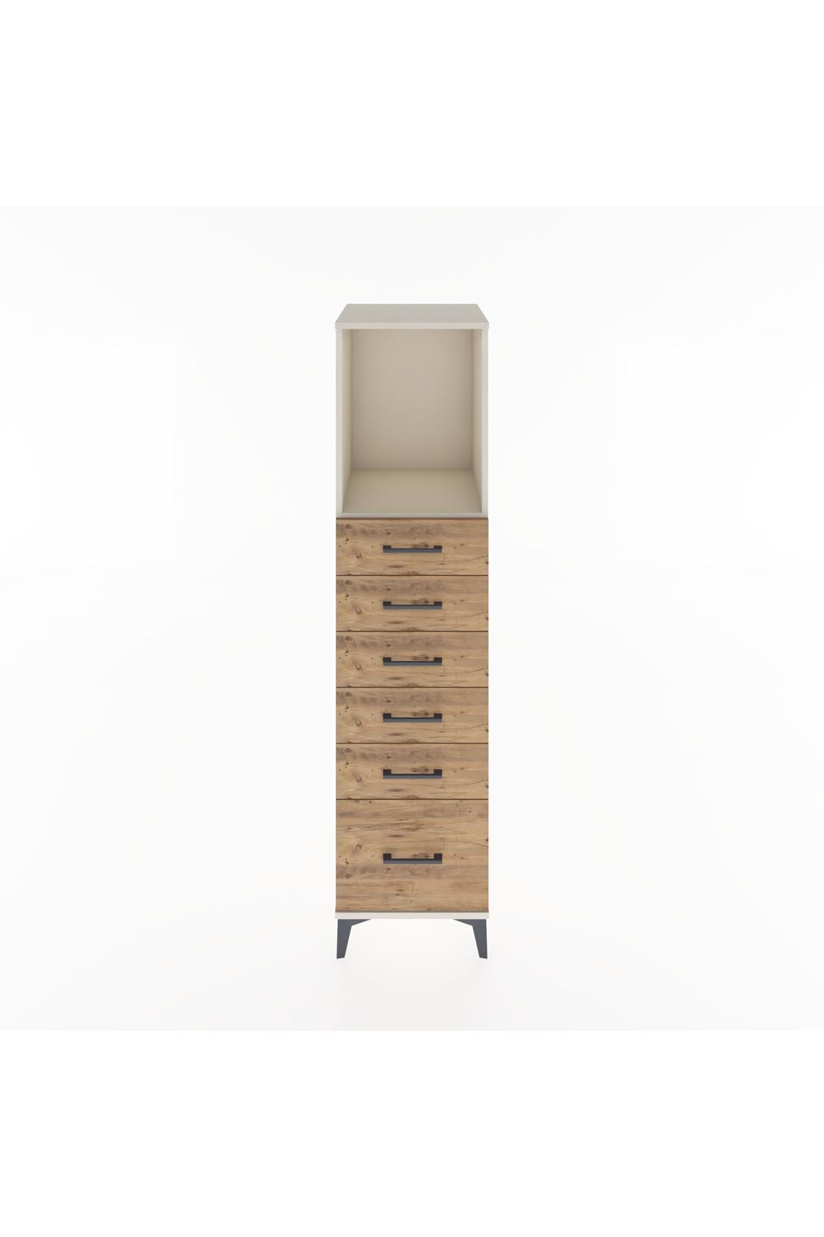 Hyperion Dolap Tek Raflı 6 Çekmeceli 44x44x182 - S55M039V3B