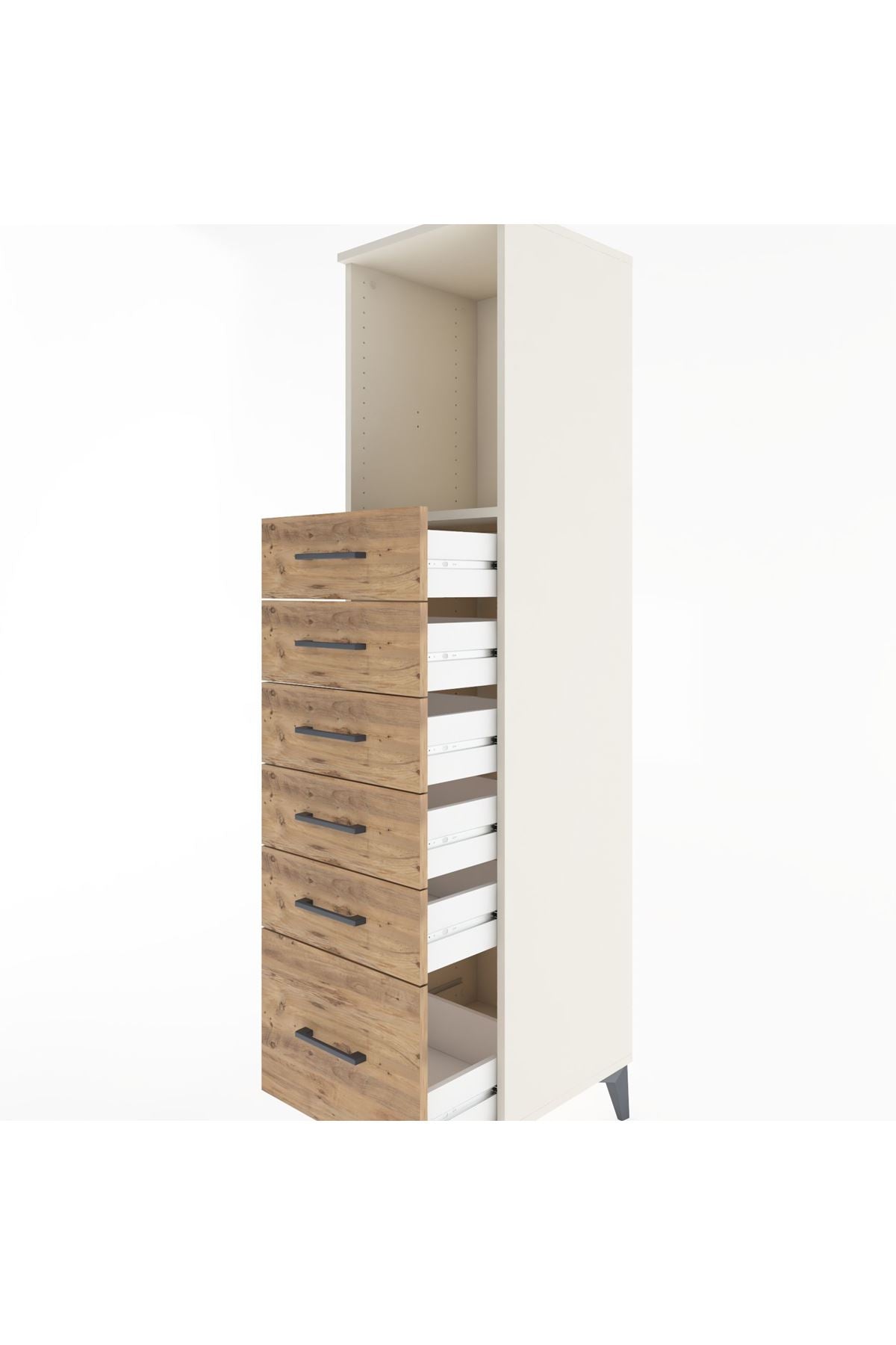 Hyperion Dolap Tek Raflı 6 Çekmeceli 44x44x182 - S55M039V3B