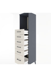 Hyperion Dolap Tek Raflı 6 Çekmeceli 44x44x182 - S55M039V4B