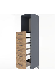 Hyperion Dolap Tek Raflı 6 Çekmeceli 44x44x182 - S55M039V6B