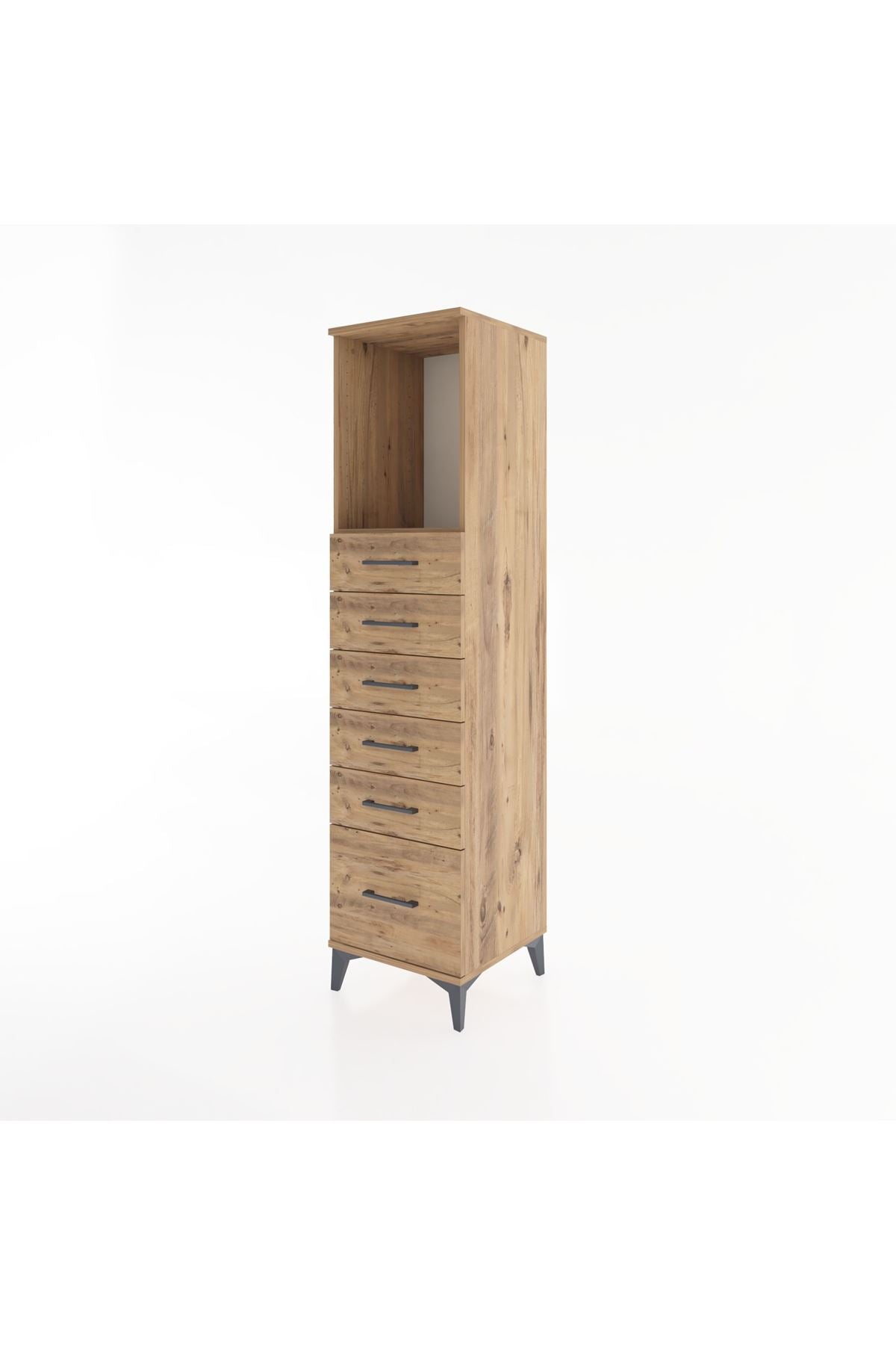 Hyperion Dolap Tek Raflı 6 Çekmeceli 44x44x182 - S55M039V9B