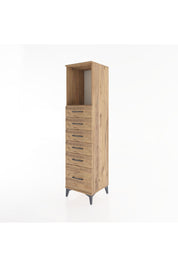 Hyperion Dolap Tek Raflı 6 Çekmeceli 44x44x182 - S55M039V9B
