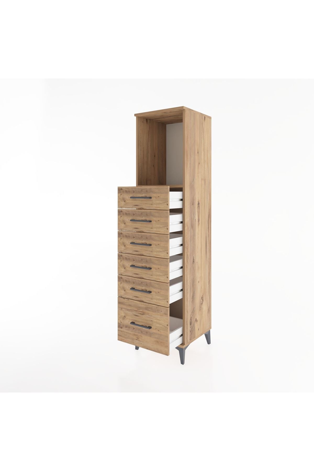 Hyperion Dolap Tek Raflı 6 Çekmeceli 44x44x182 - S55M039V9B