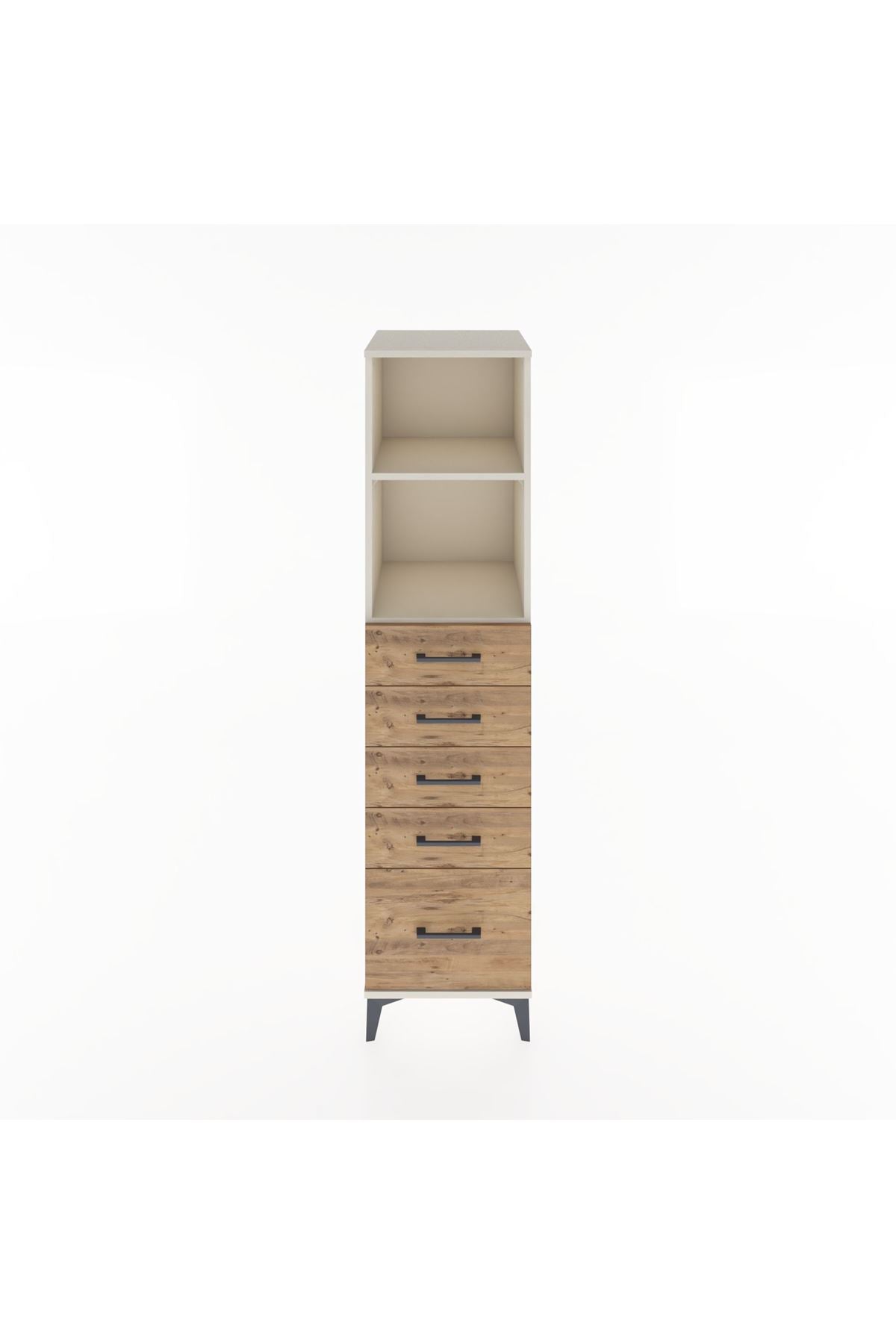 Hyperion Dolap 2 Raflı 5 Çekmeceli 44x44x182 - S55M040V3B