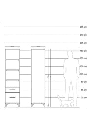 Hyperion Dolap 4 Raflı 2 Çekmeceli 44x44x182 - S55M043V5B